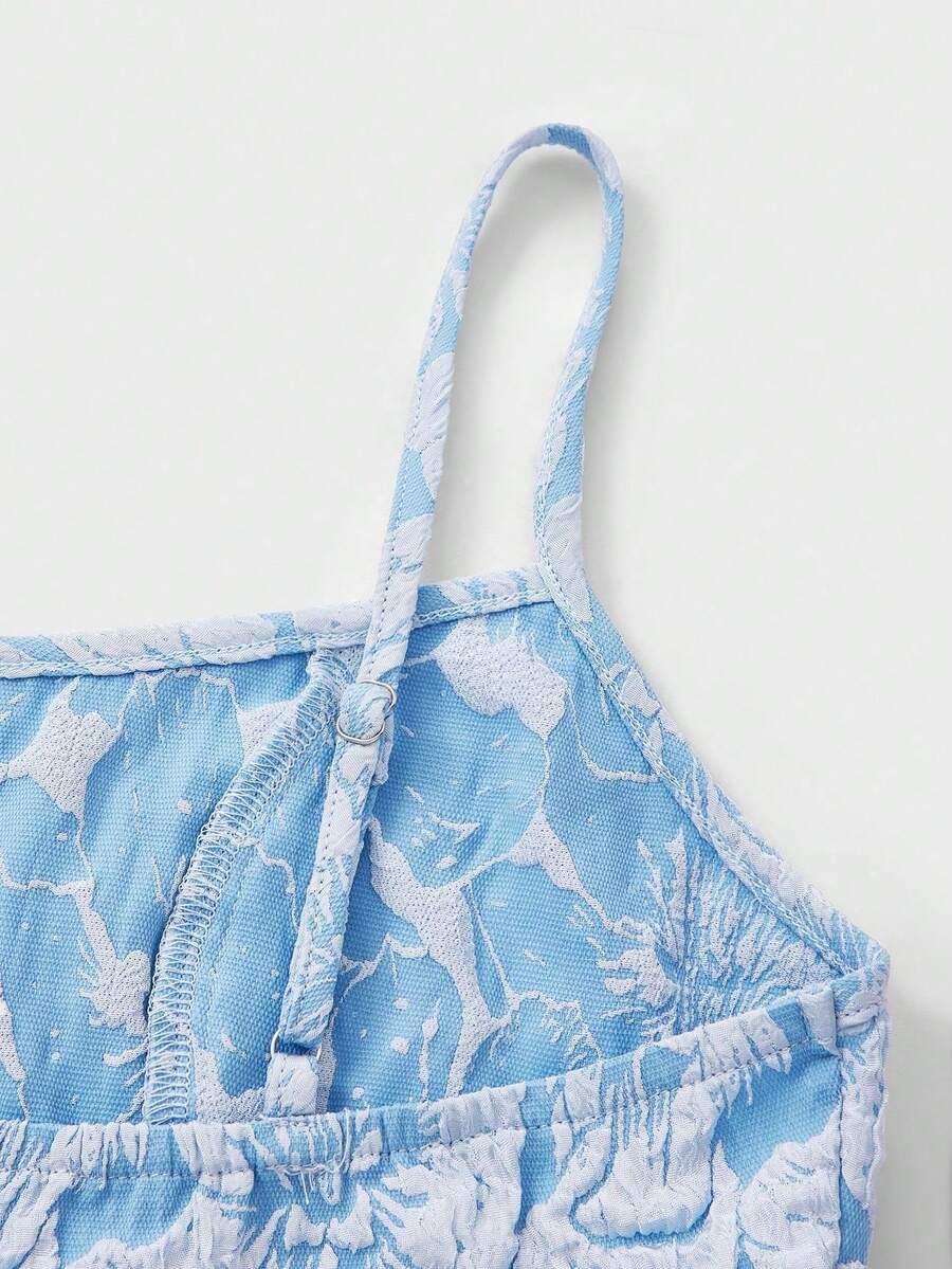 SHEIN NIEBIESKA MINI SUKIENKA NA RAMIĄCZKACH S06__XL