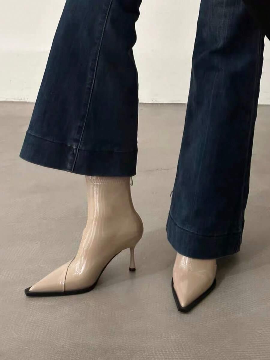 SHEIN BEŻOWE BOTKI IMITACJA SKÓRY W01__36,5
