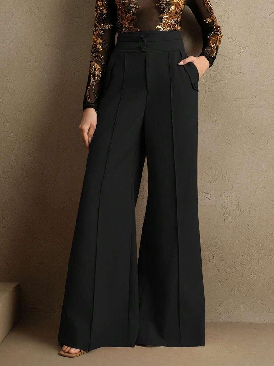 ANEWSTA CZARNE ELEGANCKIE SPODNIE S06__XXL