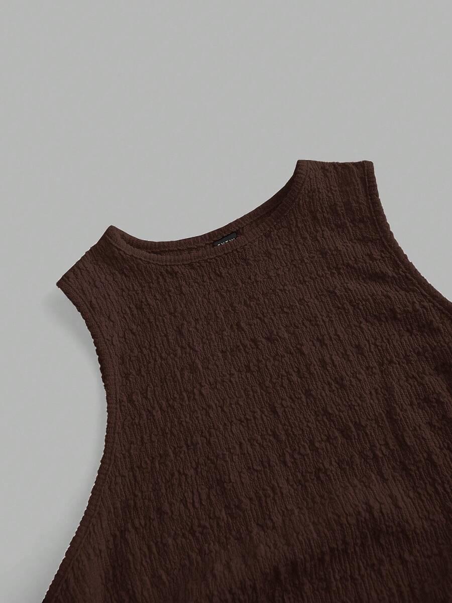 SHEIN BRĄZOWA SUKIENKA TEKSTURA S06__50