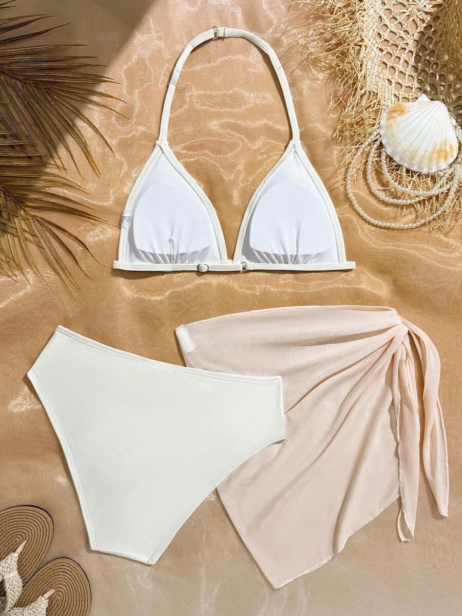 SHEIN KOMPLET DWUCZĘŚCIOWY STRÓJ KĄPIELOWY SARONG S09__152