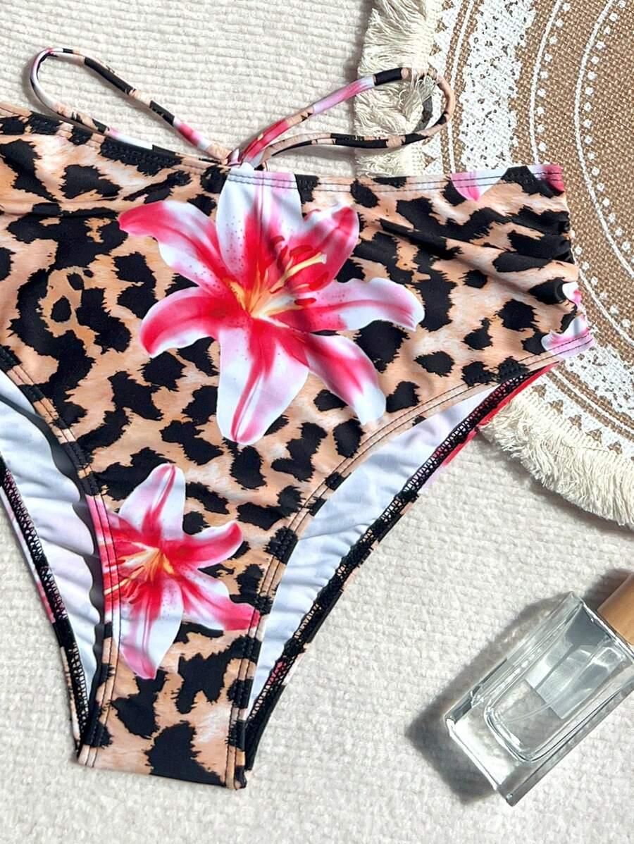SHEIN DÓŁ OD BIKINI ANIMAL PRINT S09__L