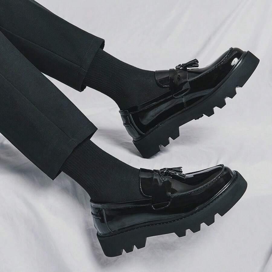 SHEIN CZARNE MOKASYNY FRĘDZLE S06__45