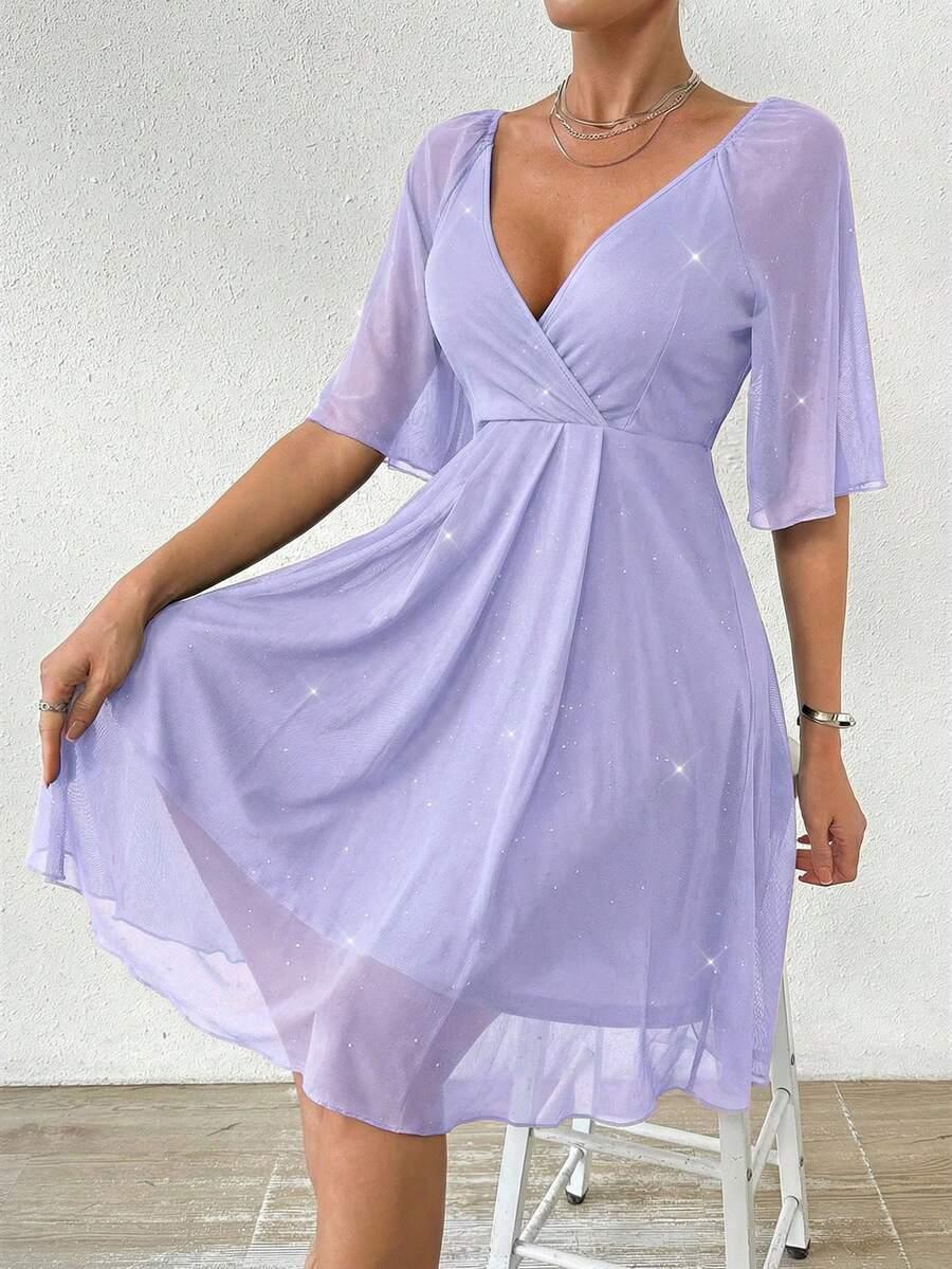 SHEIN FIOLETOWA MINI SUKIENKA S06__S