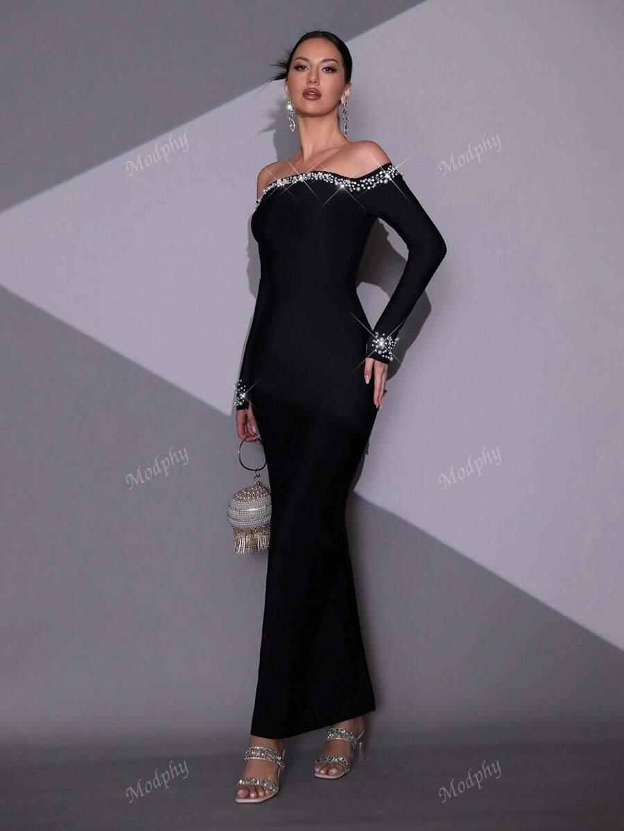 SHEIN CZARNA MAXI SUKIENKA PK01__XL