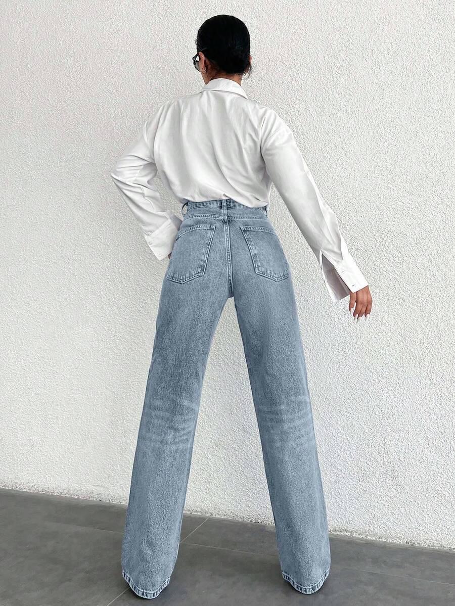 SHEIN NIEBIESKIE SPODNIE JEANS