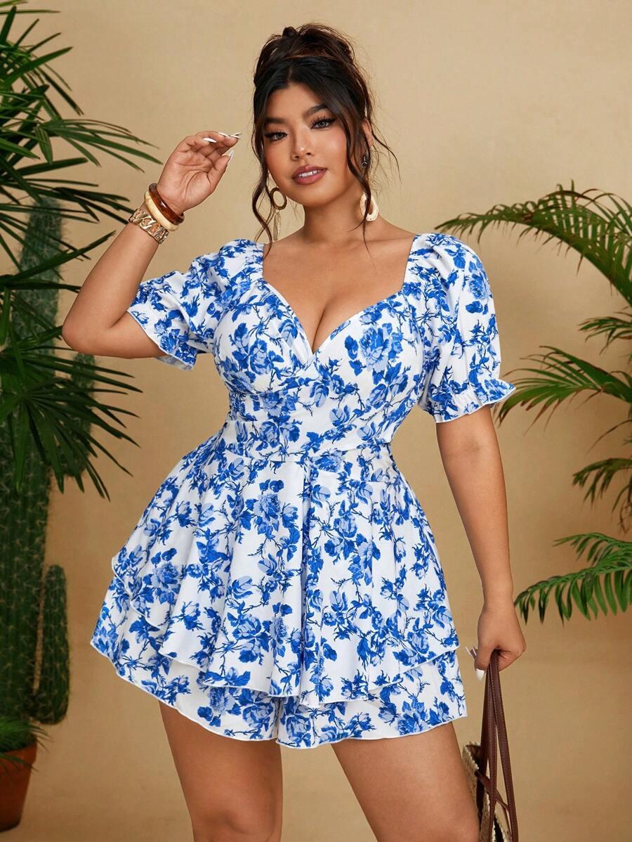 SHEIN KOMBINEZON WZÓR KWIATY S06__XXL