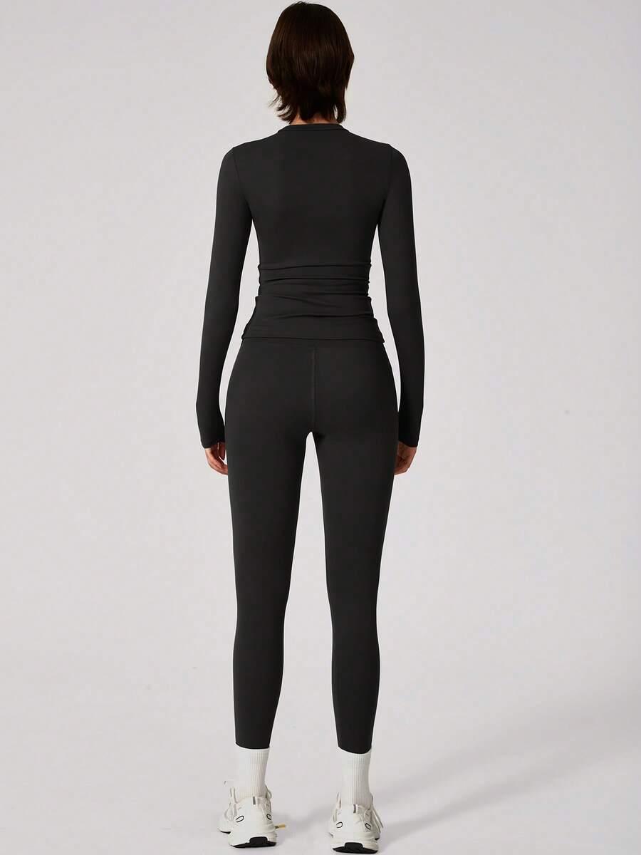 SHEIN KLASYCZNE CZARNE LEGGINSY S06__M