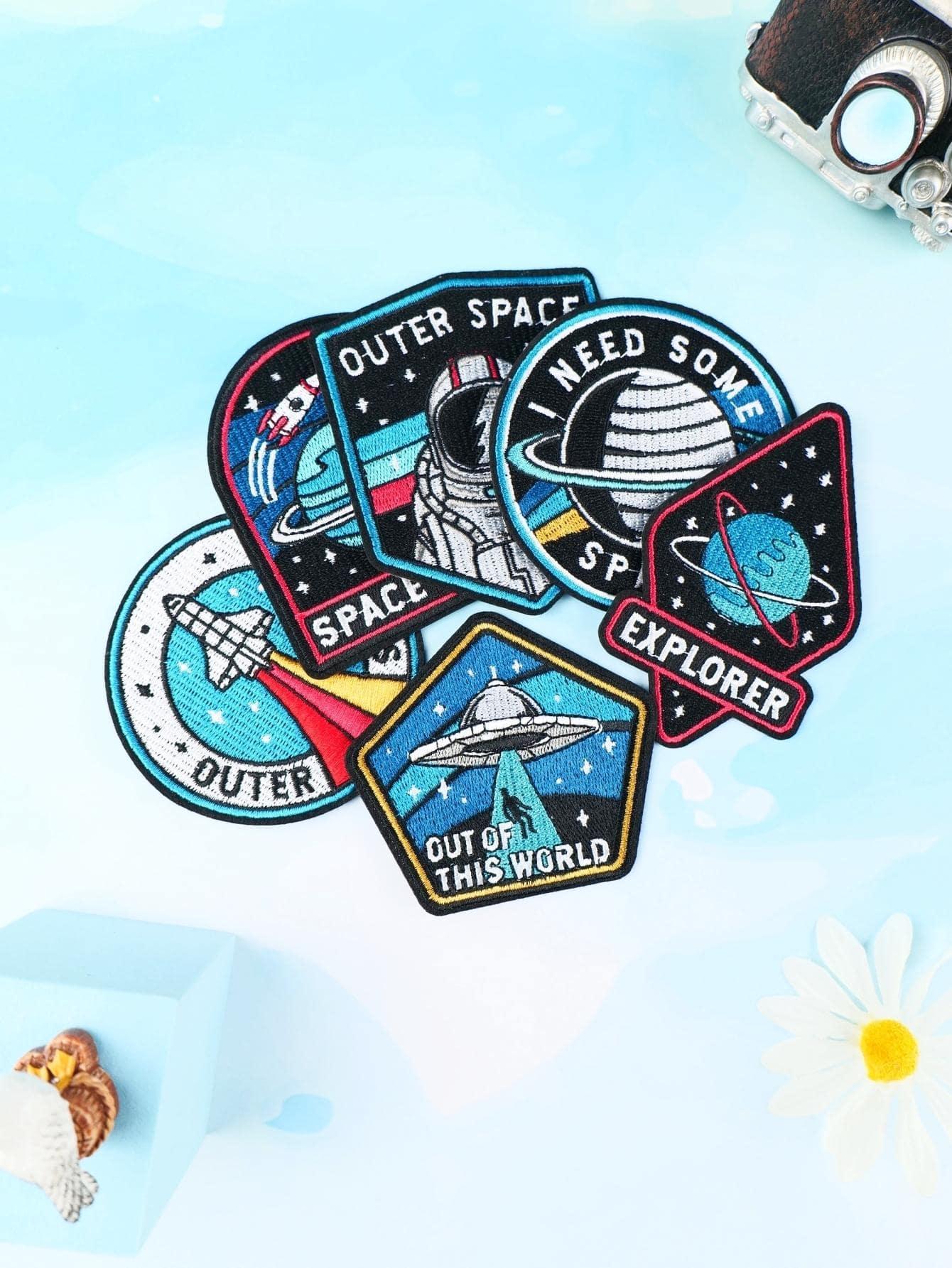 SHEIN NASZYWKI KOSMOS ASTRONAUTA 6-PACK S07