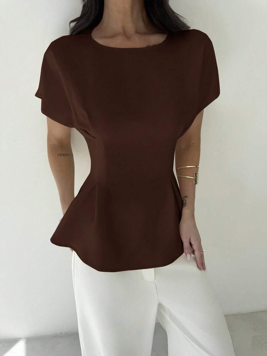 FIRERIE BRĄZOWA BLUZKA CASUAL S09__S