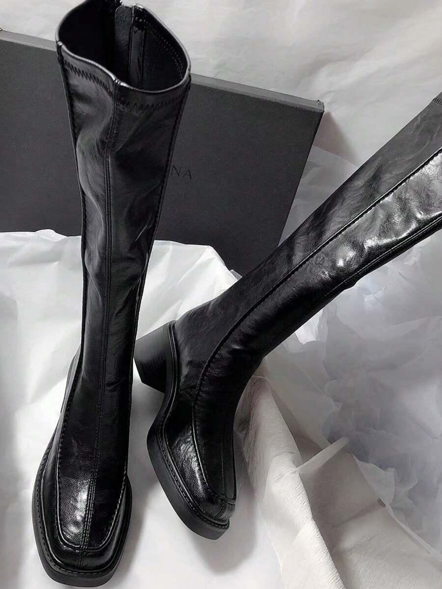 SHEIN CZARNE KOZAKI ZAMEK W01__40,5