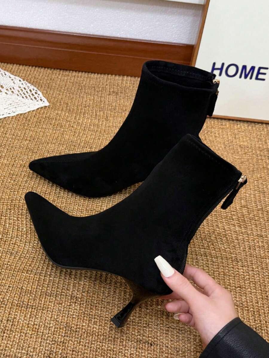 SHEIN CZARNE BOTKI IMITACJA ZAMSZU W01__39,5