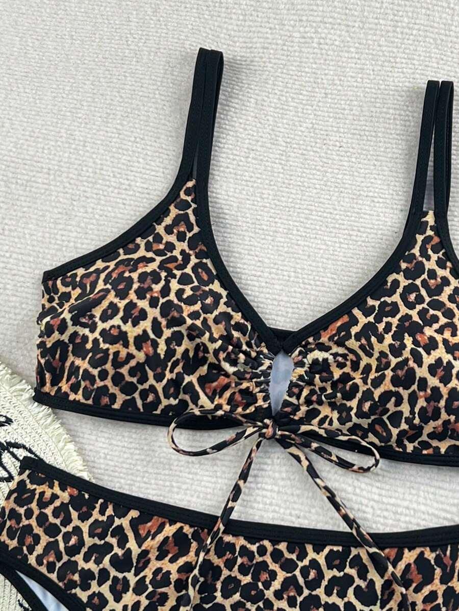 SHEIN DWUCZĘŚCIOWY STRÓJ KĄPIELOWY ANIMAL PRINT S09__L