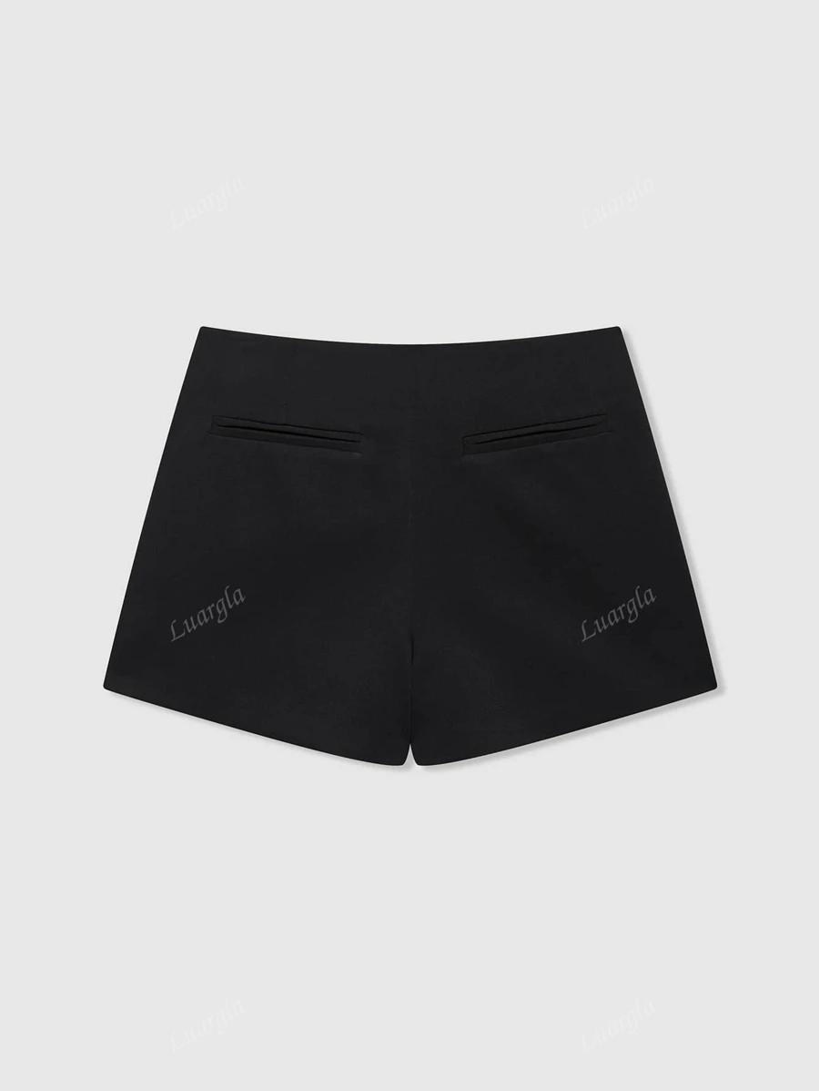 SHEIN CZARNE SPÓDNICO-SPODENKI ASYMETRIA S06__L