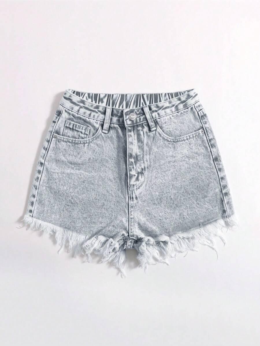 SHEIN SZARE JEANSOWE SPODENKI S06__48