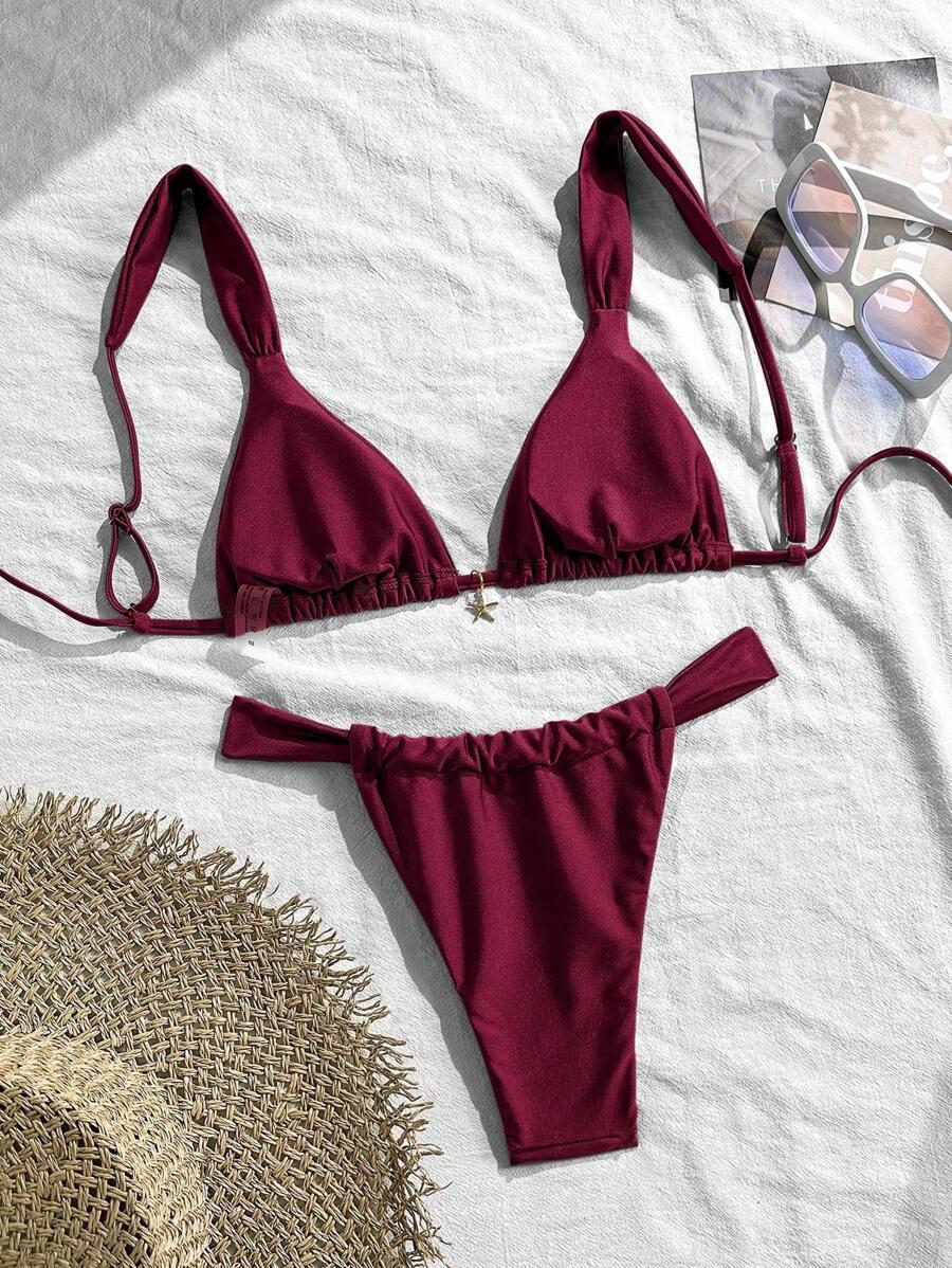 SHEIN BORDOWY DÓŁ OD BIKINI PK01__L