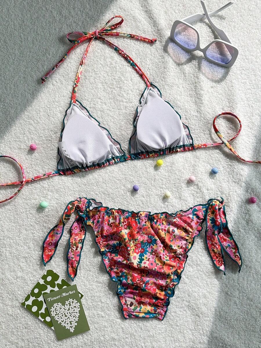 SHEIN DWUCZĘŚCIOWY STRÓJ KĄPIELOWY PRINT S09__M