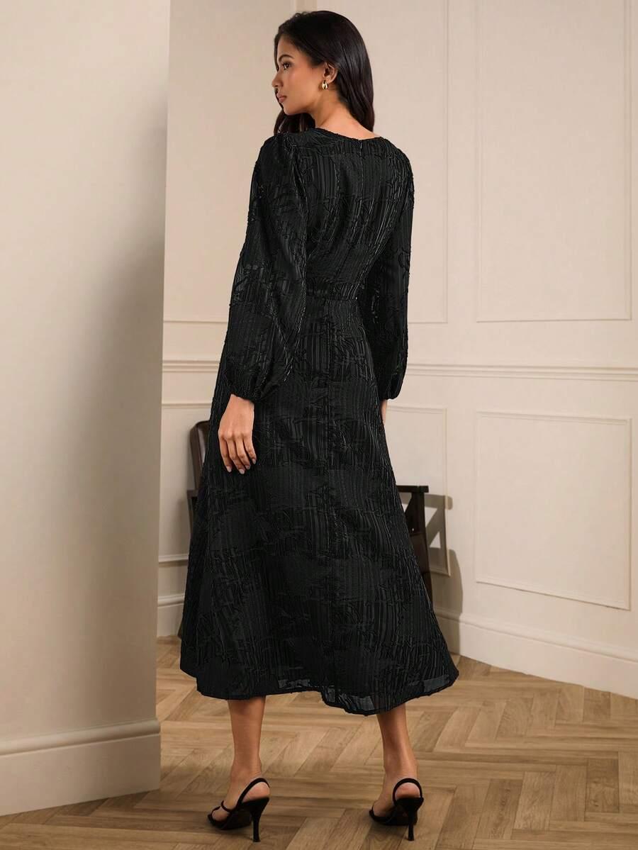 LILORA CZARNA SUKIENKA TEKSTURA S06__XL