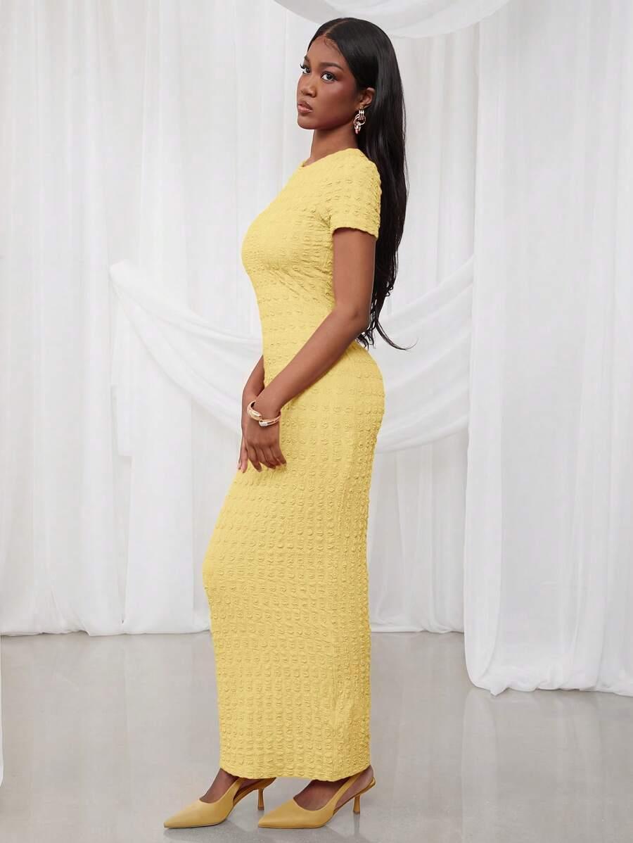 SHEIN ŻÓŁTA MAXI SUKIENKA S06__XS