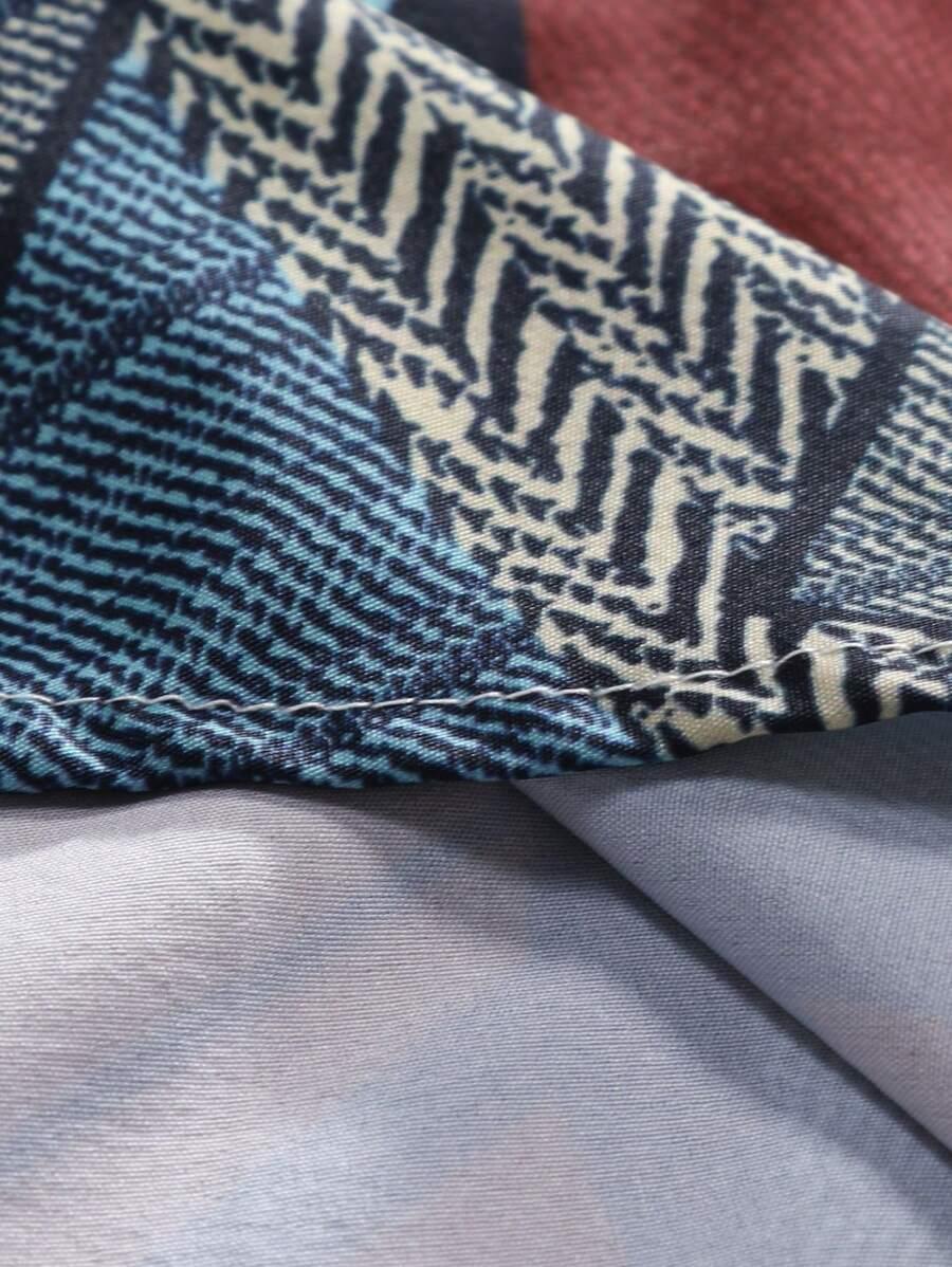 SHEIN KOSZULA Z KRÓTKIM RĘKAWEM WZÓR PK01__L