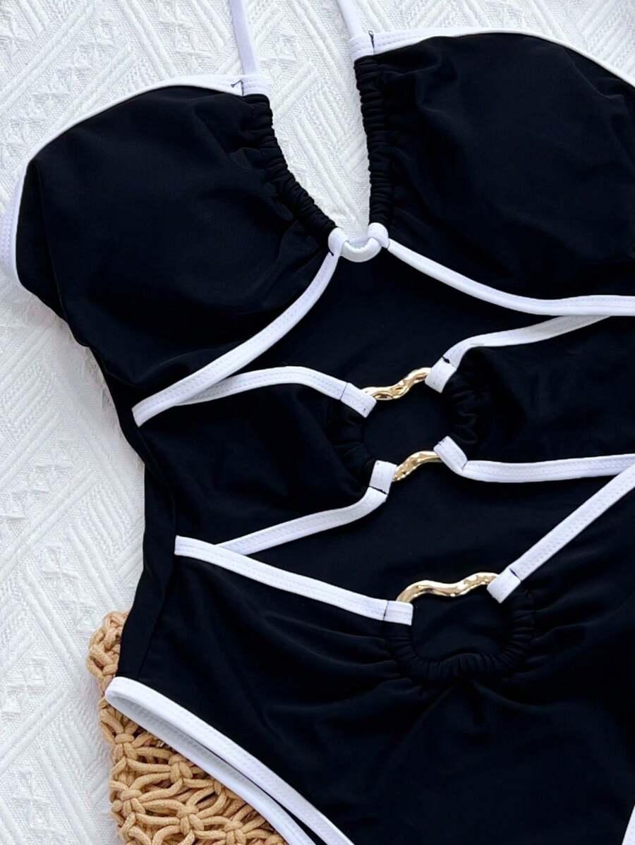 SHEIN JEDNOCZĘŚCIOWY STRÓJ KĄPIELOWY S06__L