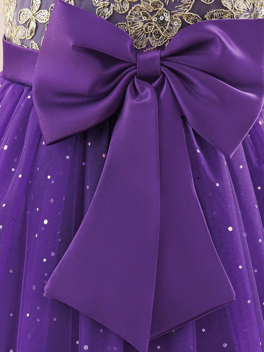 SHEIN FIOLETOWA SUKIENKA ZDOBIENIE S06__134
