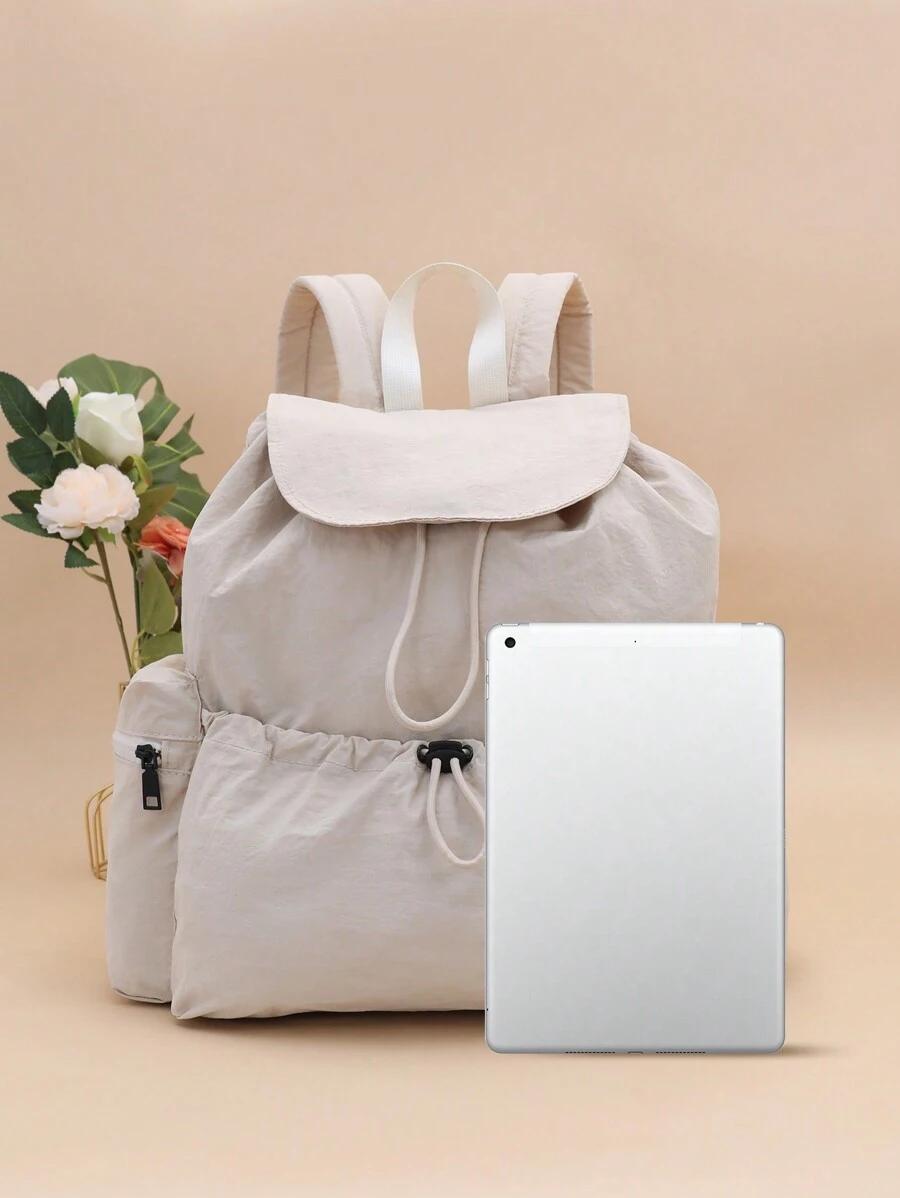 SHEIN BEŻOWY PLECAK ZE ŚCIĄGACZEM S07__16X32X35CM