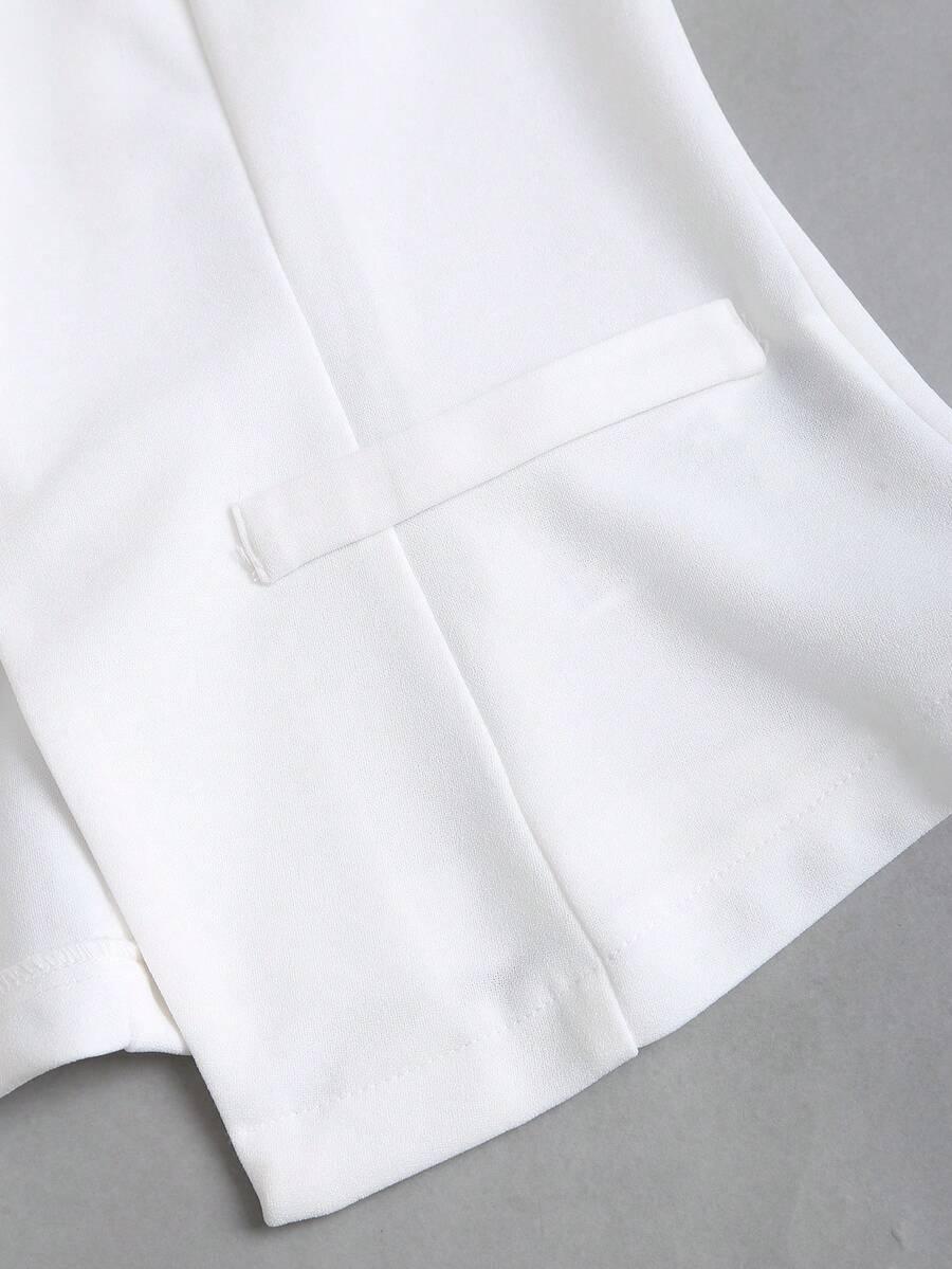 SHEIN BIAŁY TOP ZDOBIENIE GUZIKI S06__L
