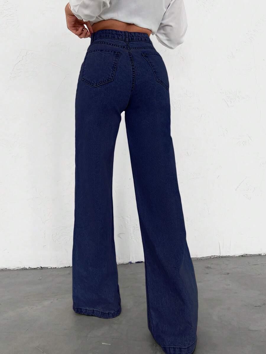 SHEIN SPODNIE JEANS SZEROKA NOGAWKA S06__M