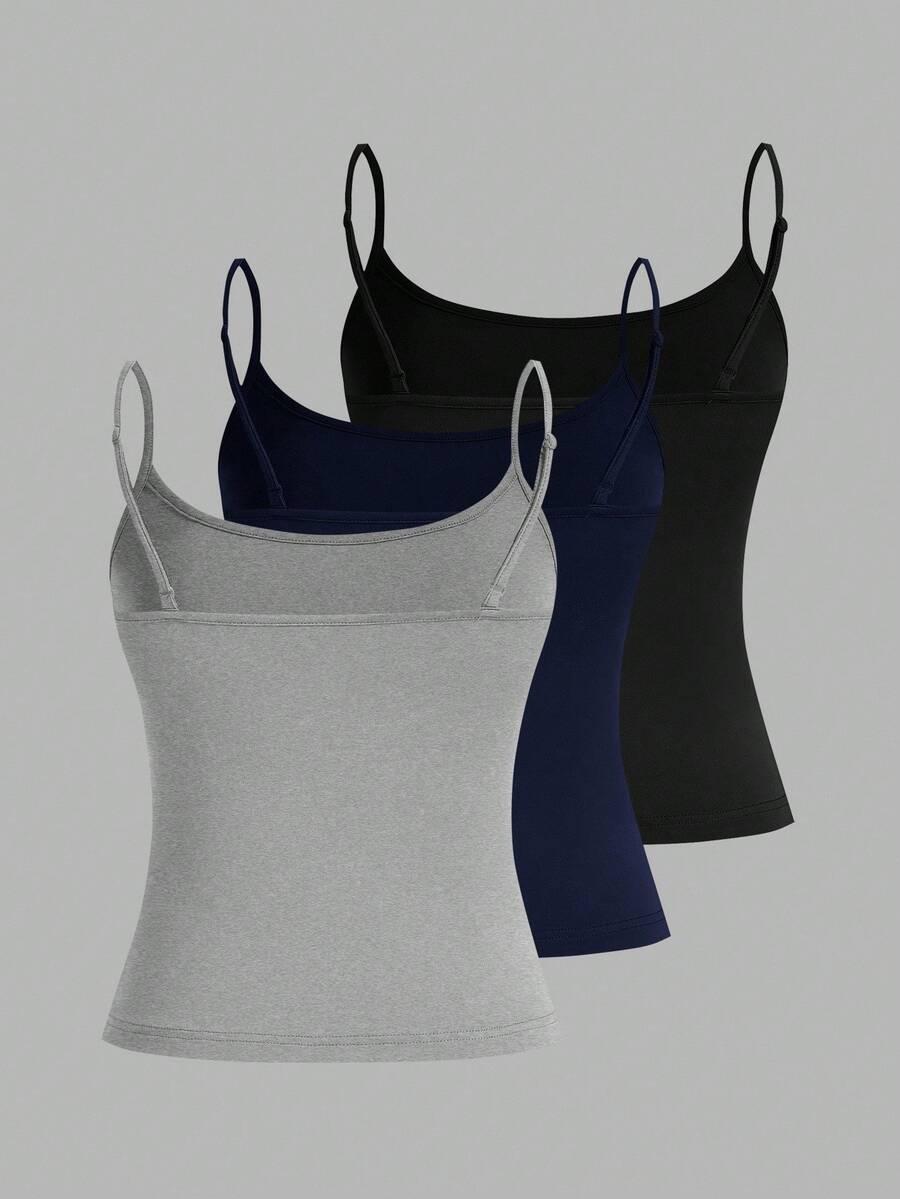 SHEIN TOP NA RAMIĄCZKACH 3-PACK S06__M