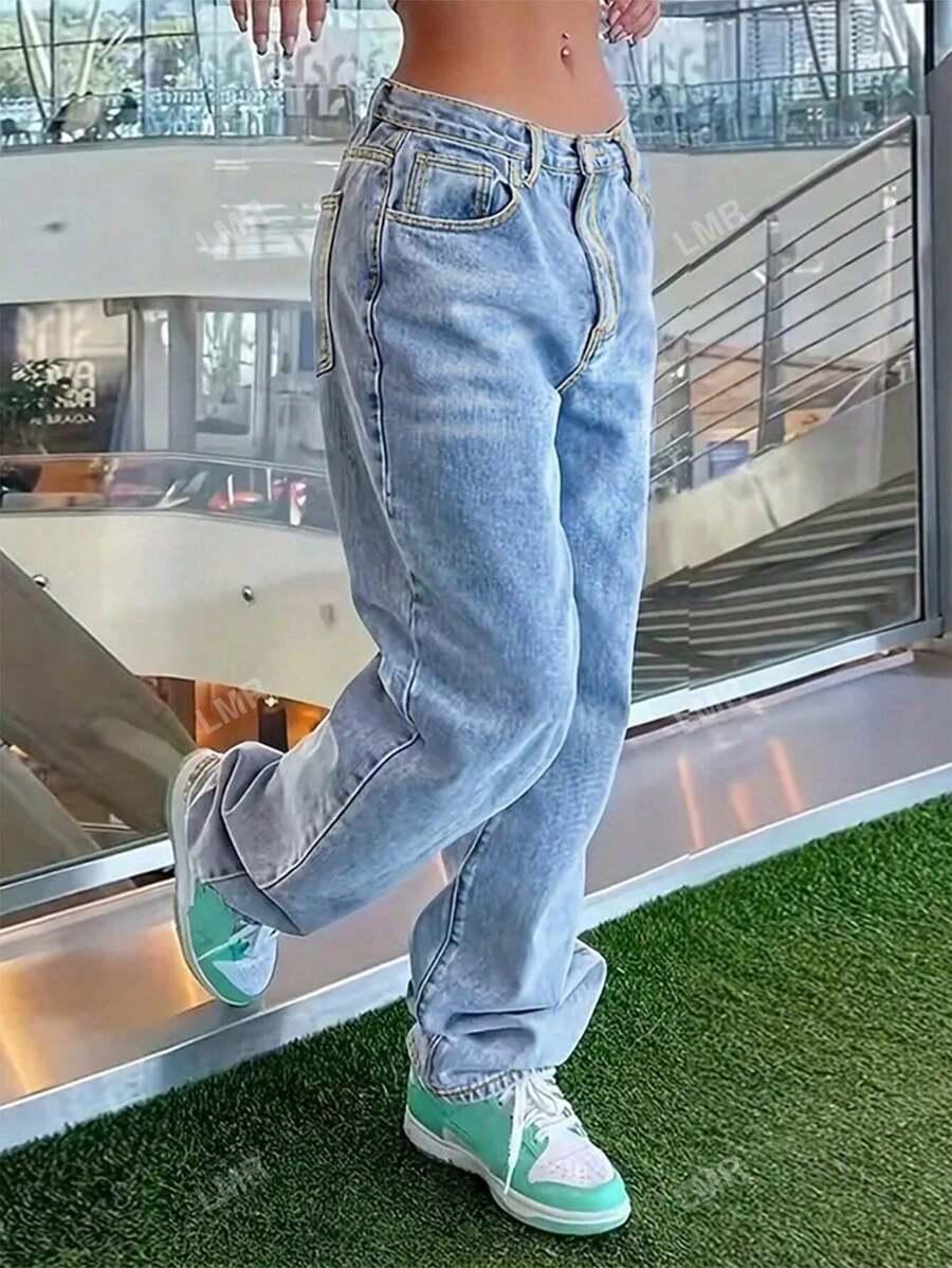 SHEIN NIEBIESKIE JEANSY NISKI STAN S06__XXL