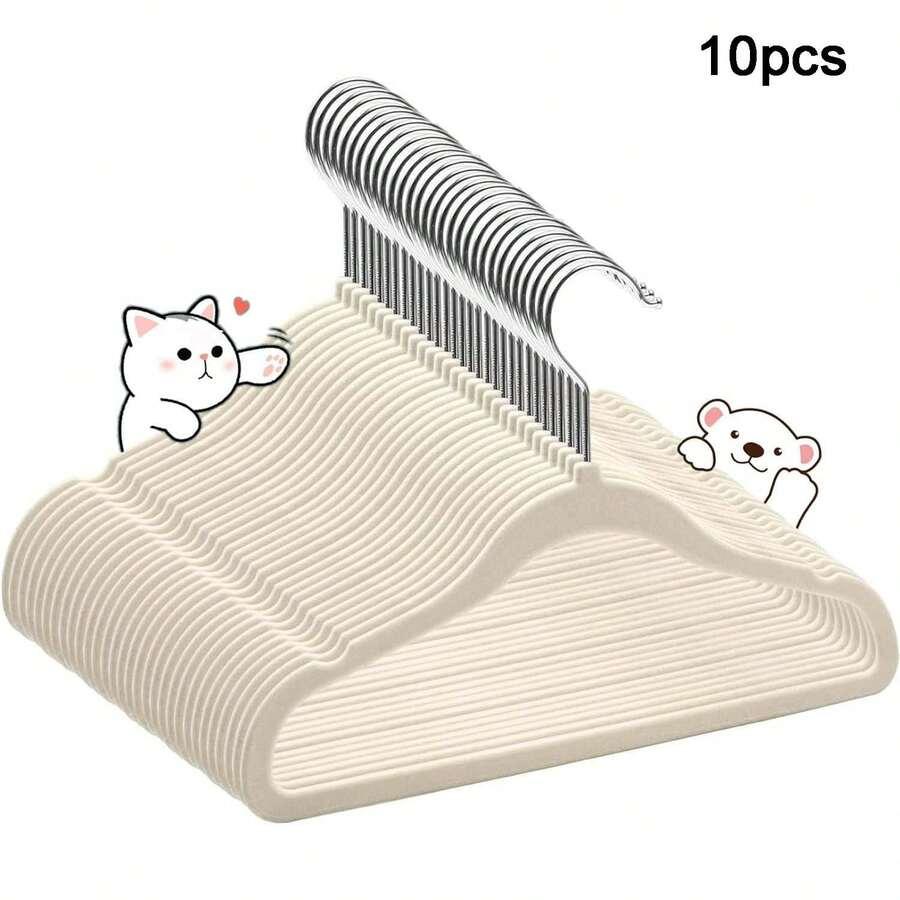 SHEIN BEŻOWE WIESZAKI 10-PACK S07__18,4X28CM