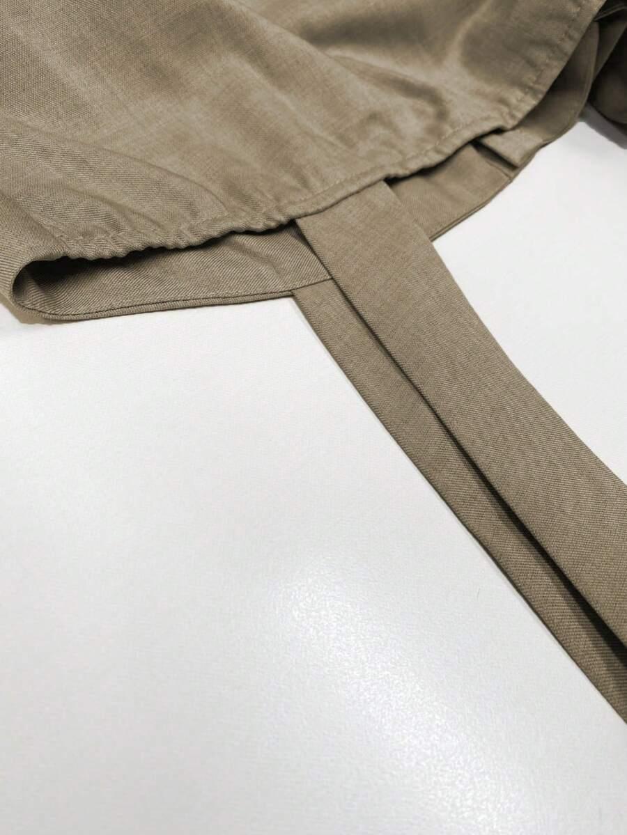 SHEIN BEŻOWY KOMPLET TOP SPODNIE PK01__L