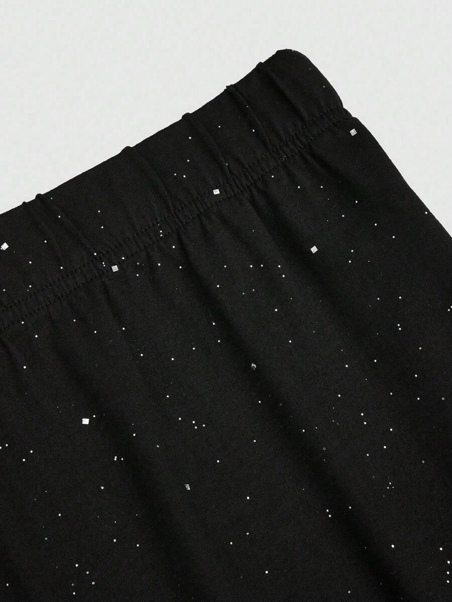 SHEIN CZARNE SPODNIE POŁYSK S06__XXL