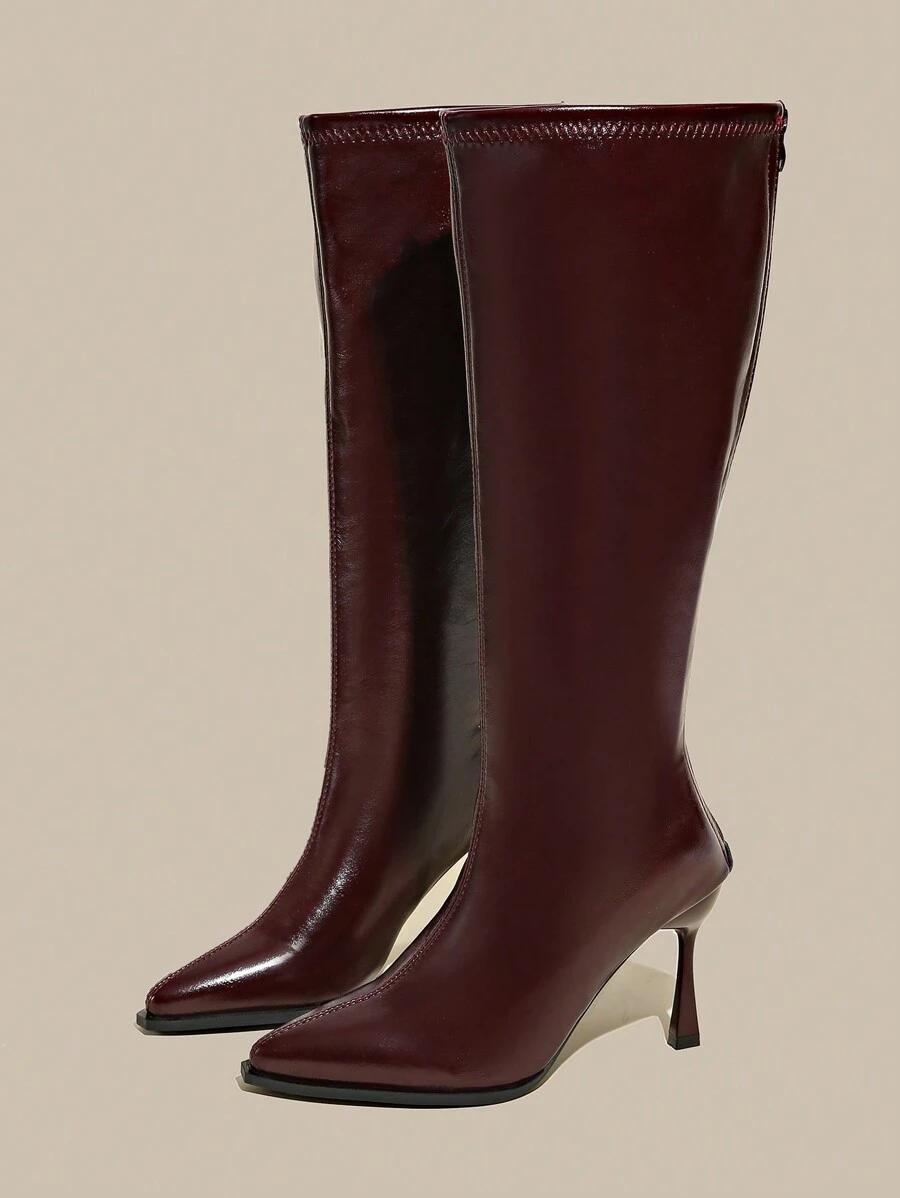 SHEIN KLASYCZNE BORDOWE KOZAKI W01__36,5