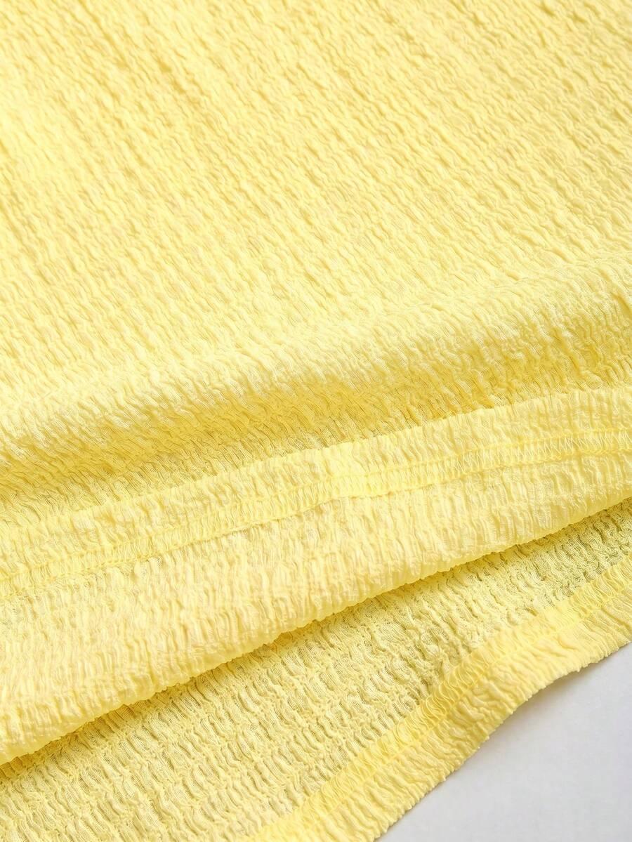 SUNNYSHIC ŻÓŁTA MINI SUKIENKA ZDOBIENIE S06__XS
