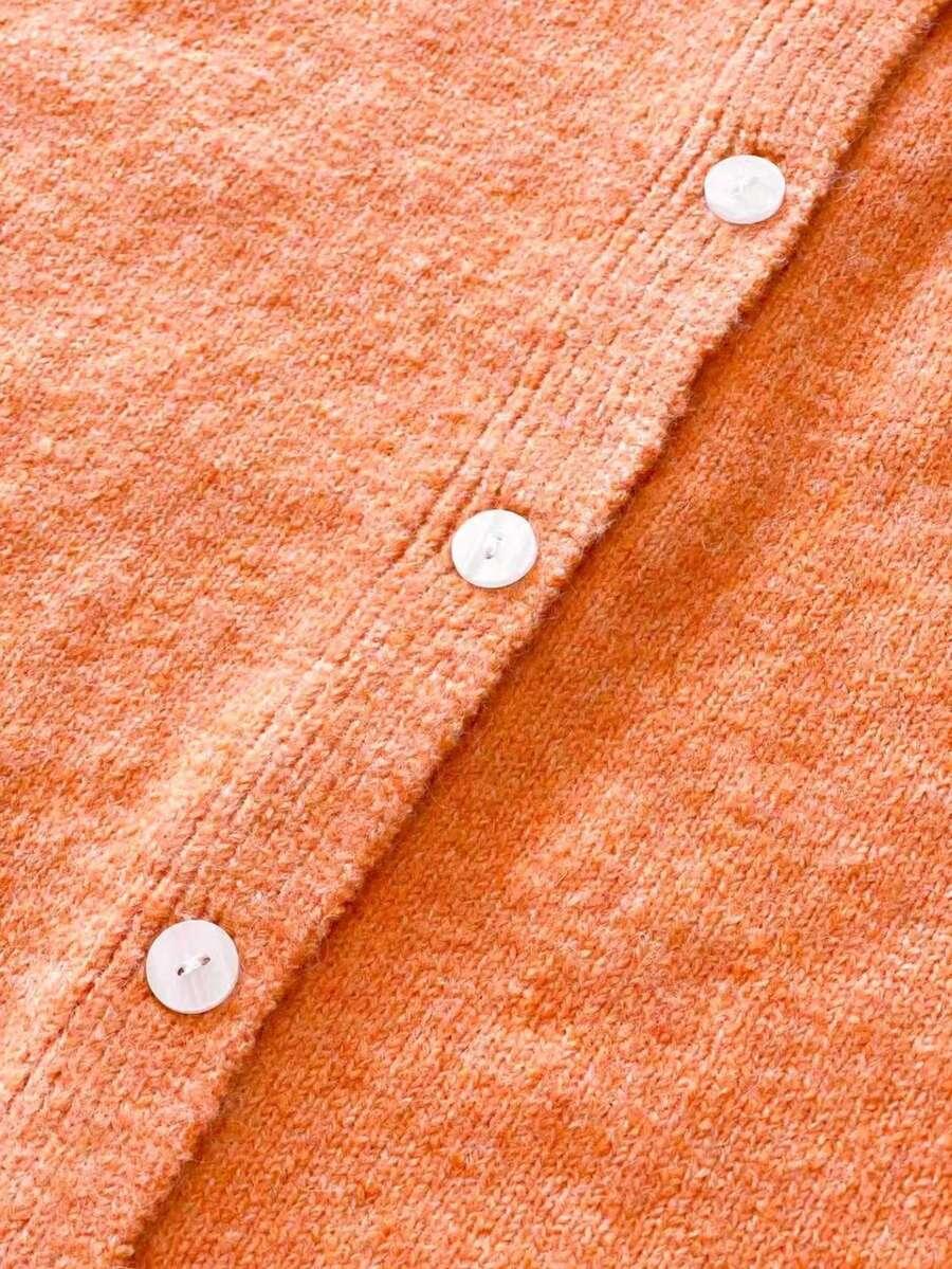 SHEIN POMARAŃCZOWY DZIANINOWY SWETER Z DOMIESZKĄ WEŁNY S06__XL