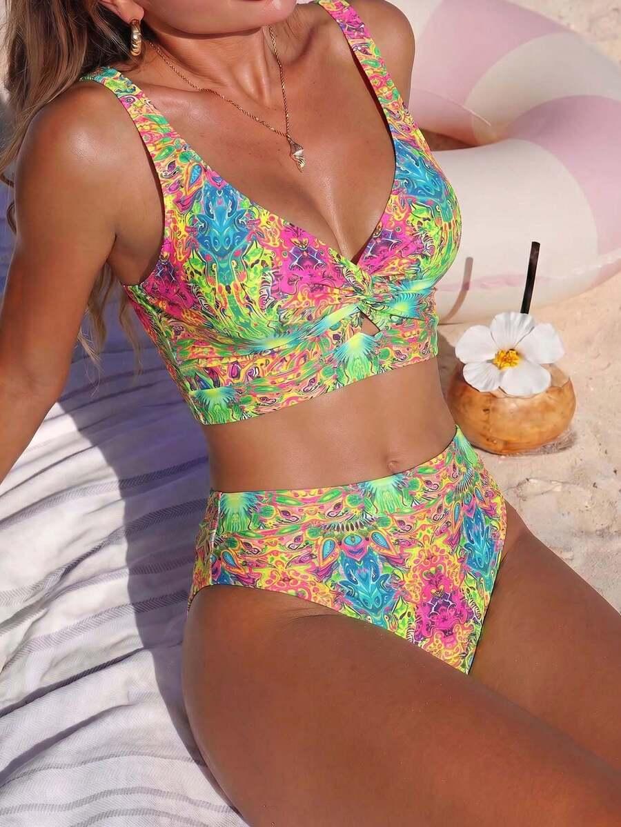 SHEIN STRÓJ KĄPIELOWY DWUCZĘŚCIOWY WZÓR S09__S