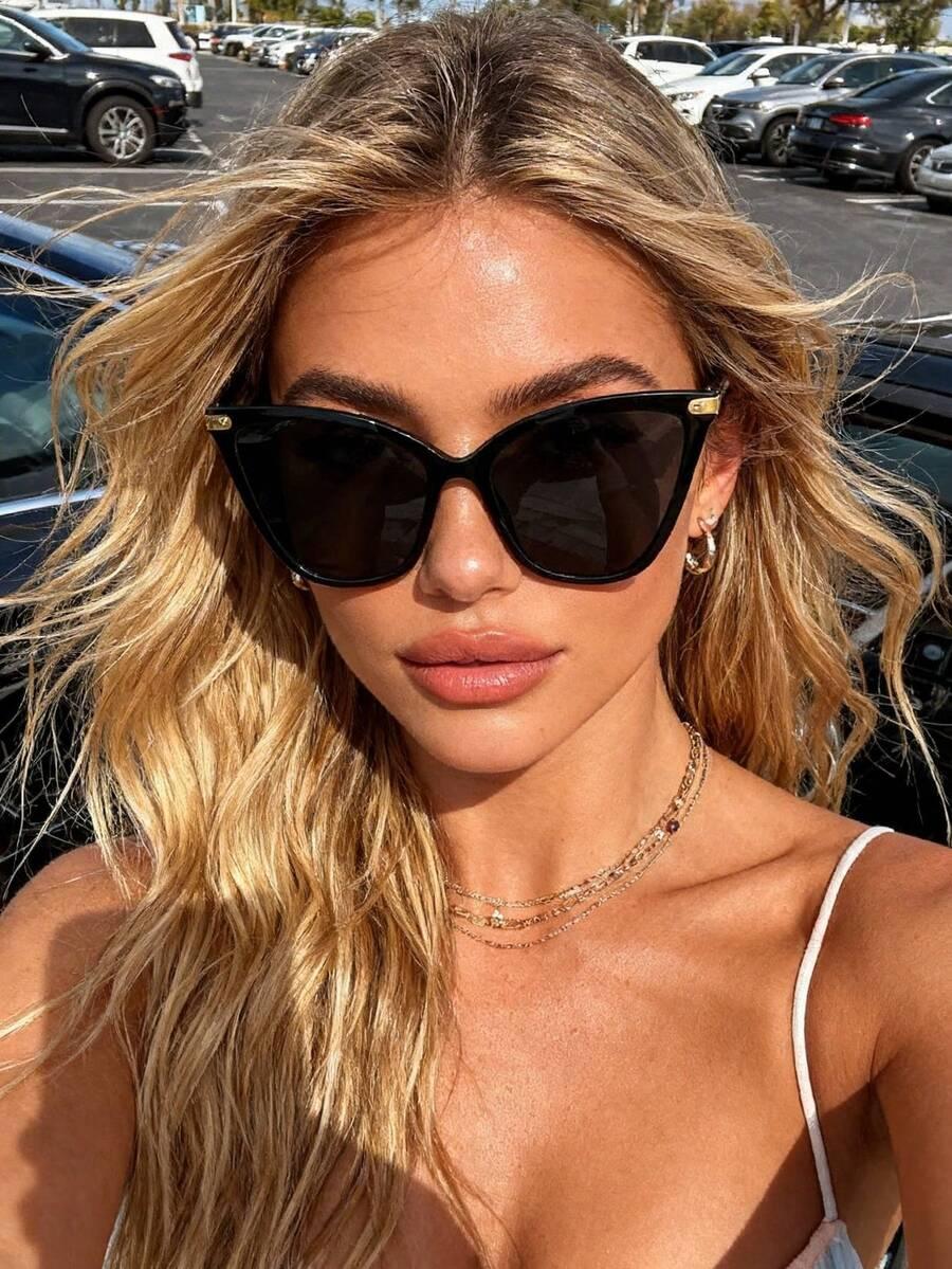 SHEIN CZARNE OKULARY PRZECIWSŁONECZNE S07__