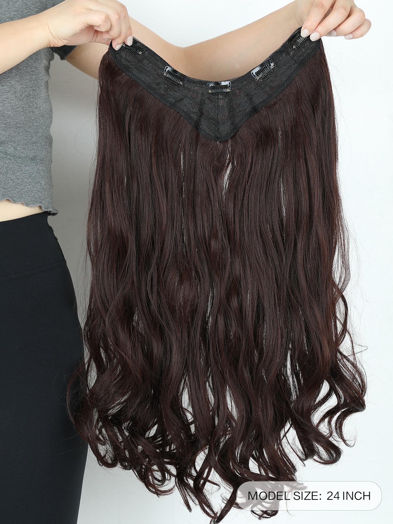 SHEIN WŁOSY SYNTETYCZNE CLIP IN CIEMNY BRĄZ S07__61CM