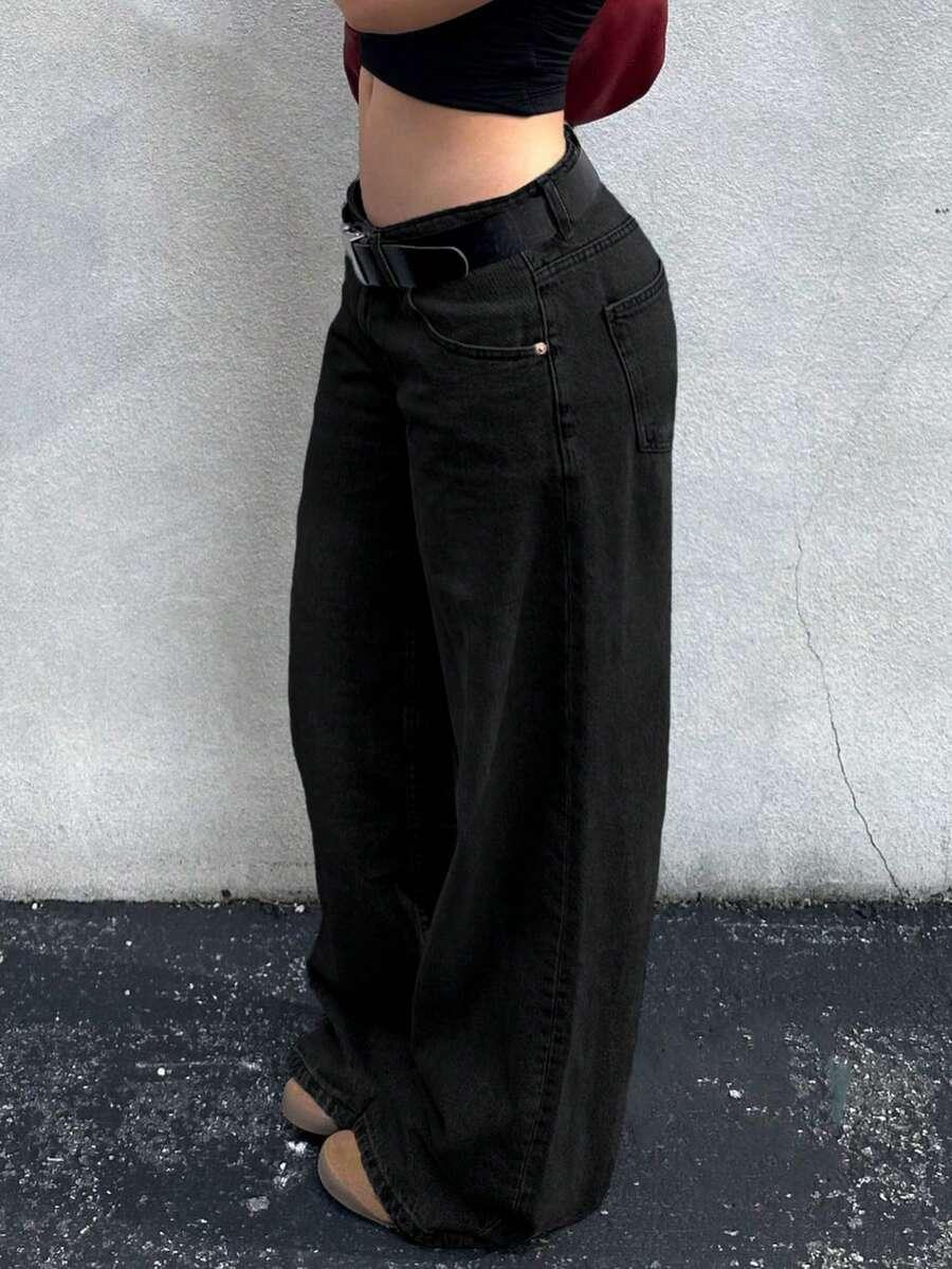 SHEIN CZARNE SPODNIE JEANS S06__L