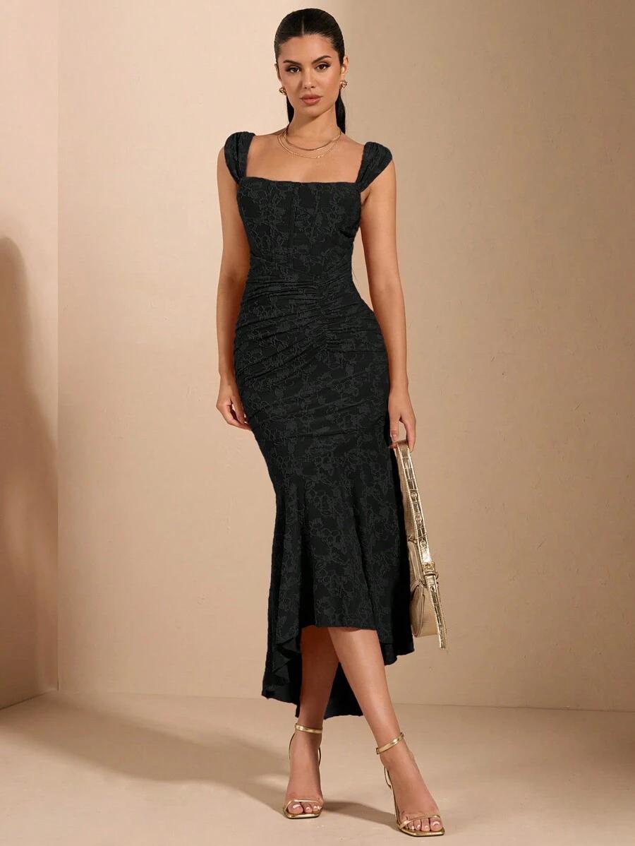 SHEIN CZARNA SUKIENKA MARSZCZENIE S06__S