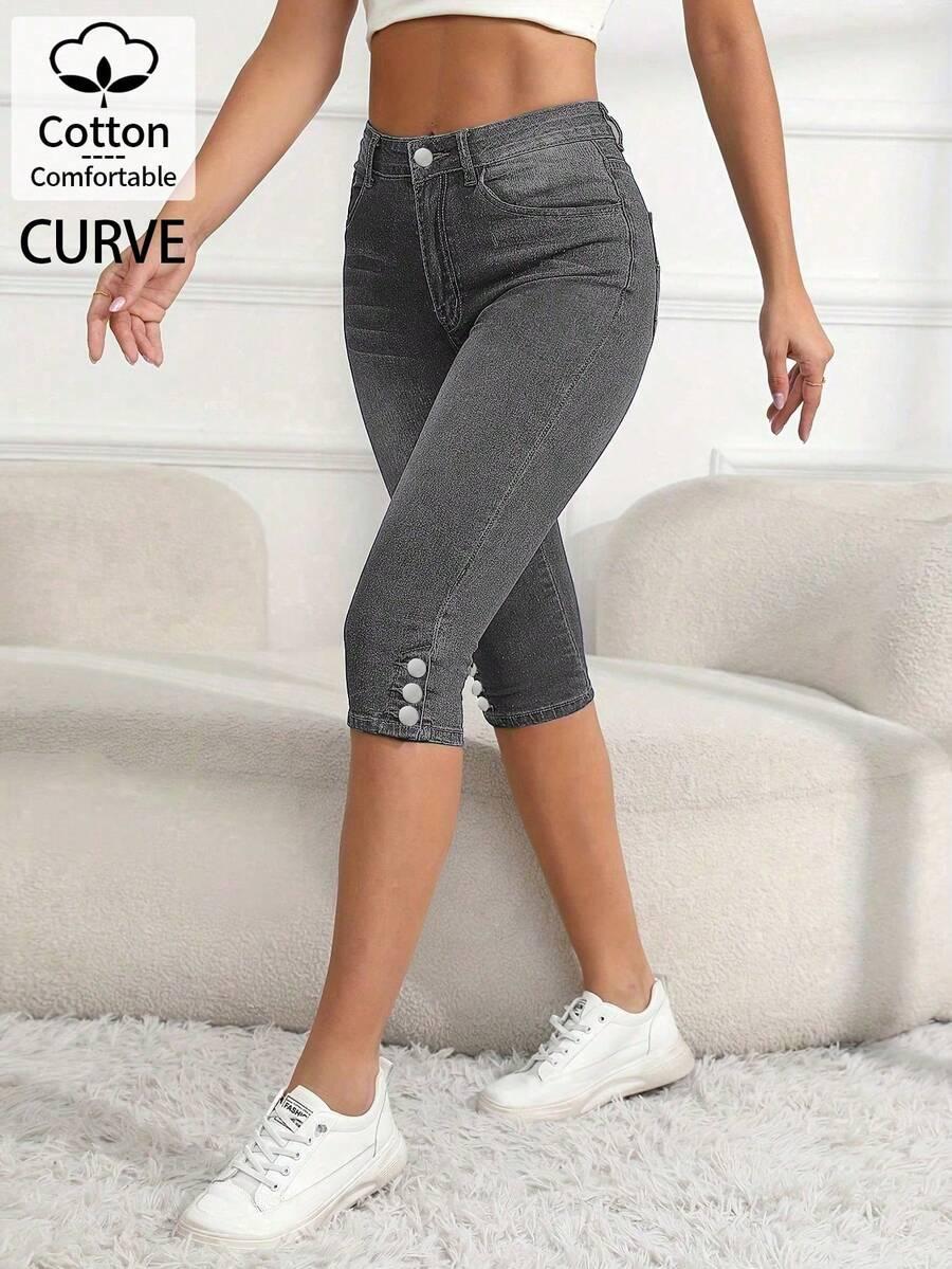 SHEIN SPODNIE RYBACZKI CAPRI JEANS PK01__50