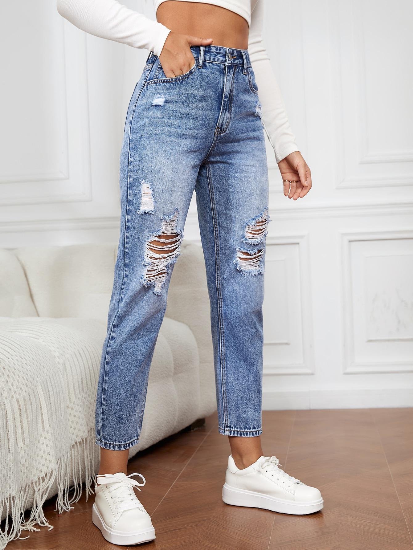SHEIN NIEBIESKIE SPODNIE JEANS