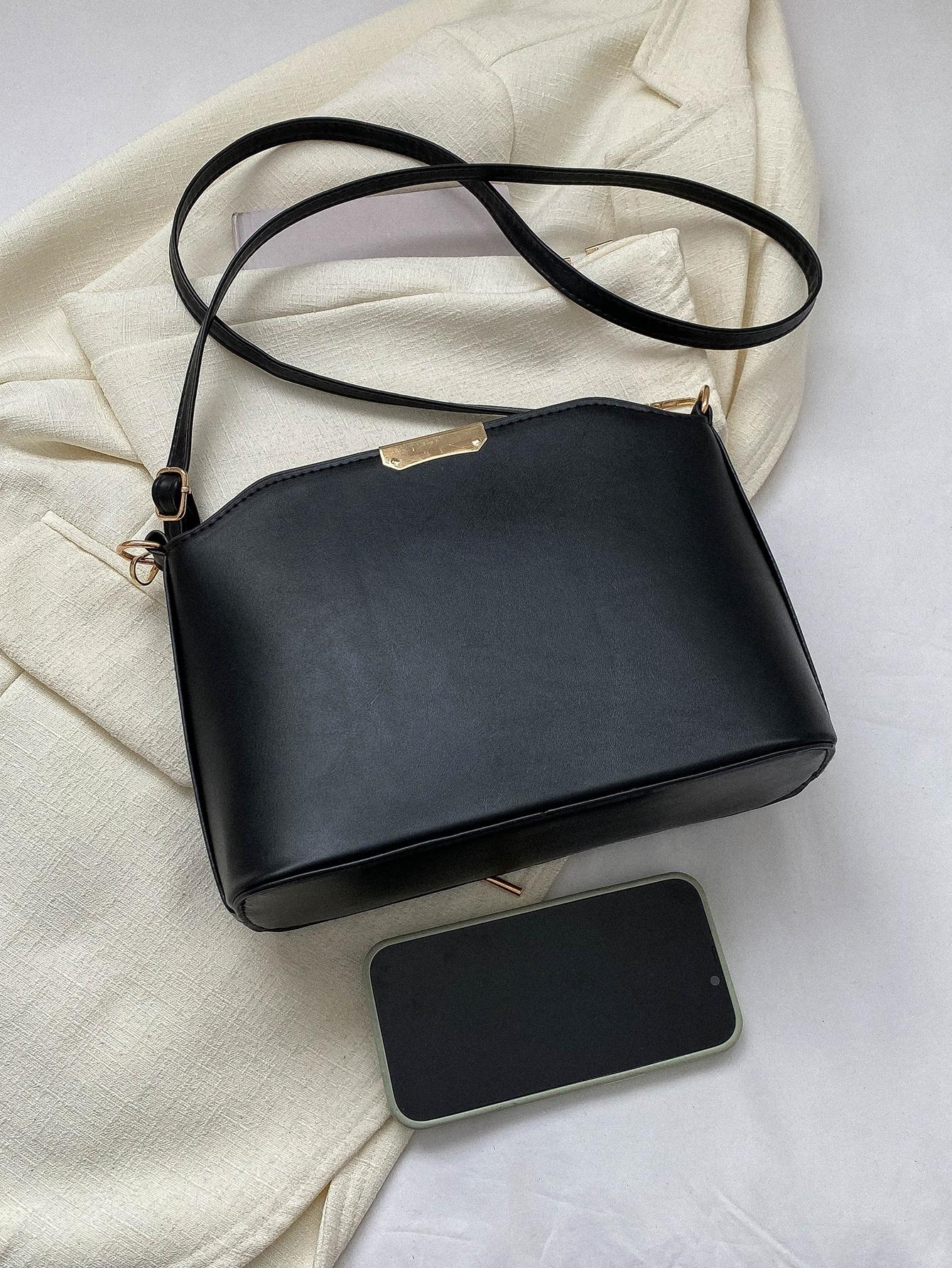 SHEIN CZARNA TOREBKA IMITACJA SKÓRY S07__24,5X9,5X18,5
