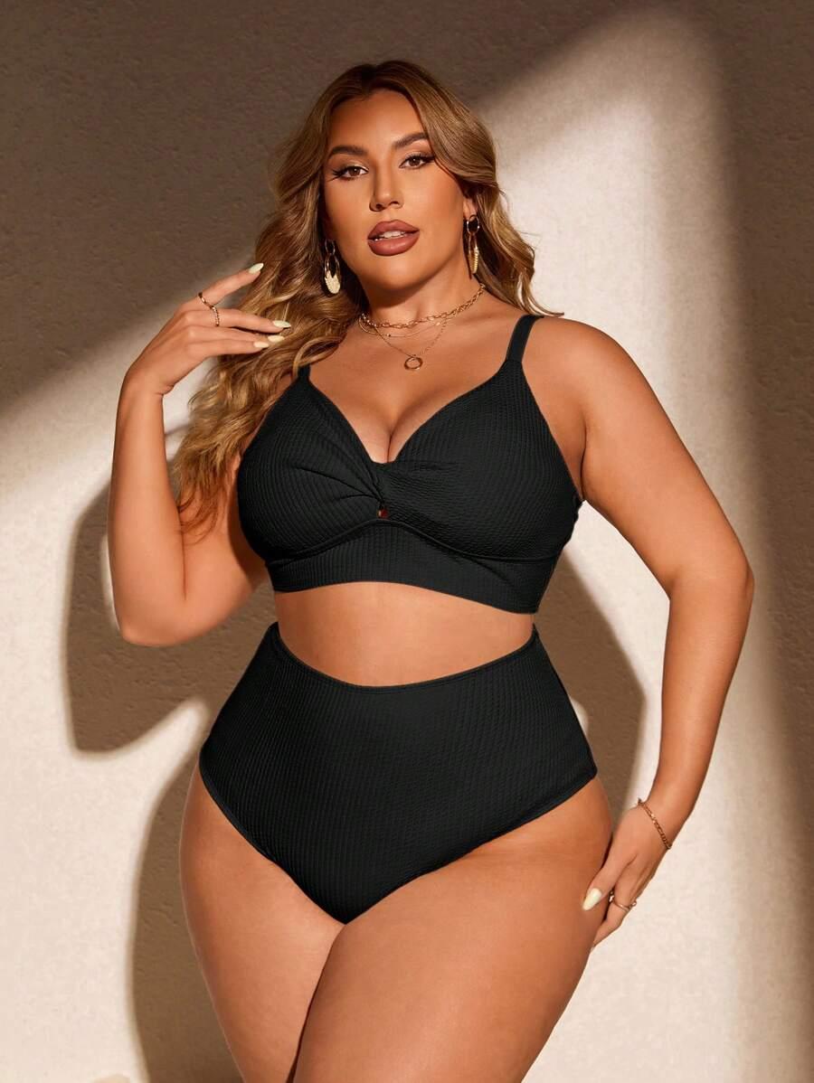 SHEIN CZARNY STRÓJ KĄPIELOWY DWUCZĘŚCIOWY S09__46
