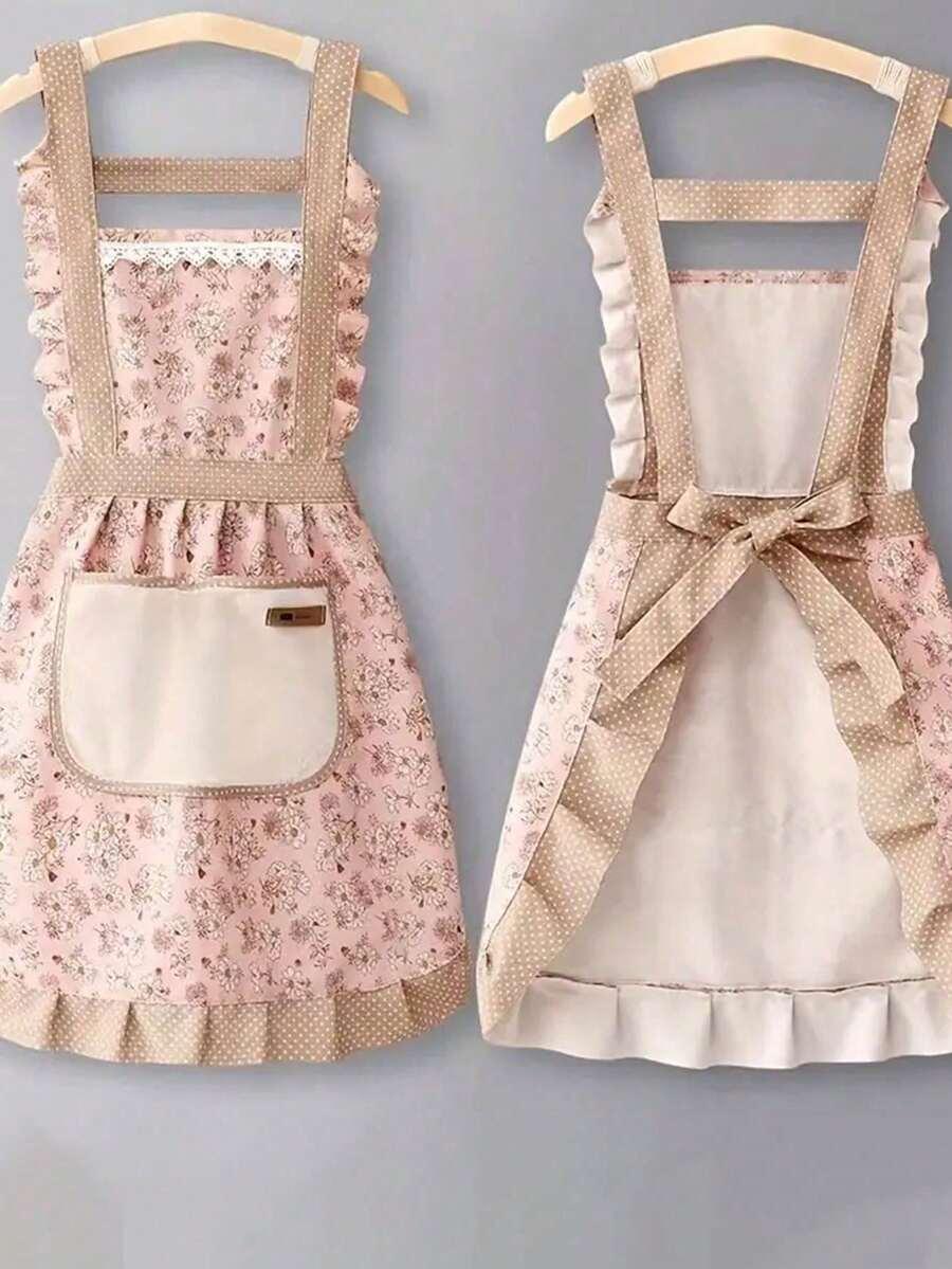 SHEIN RÓŻOWY FARTUCH WZÓR S07