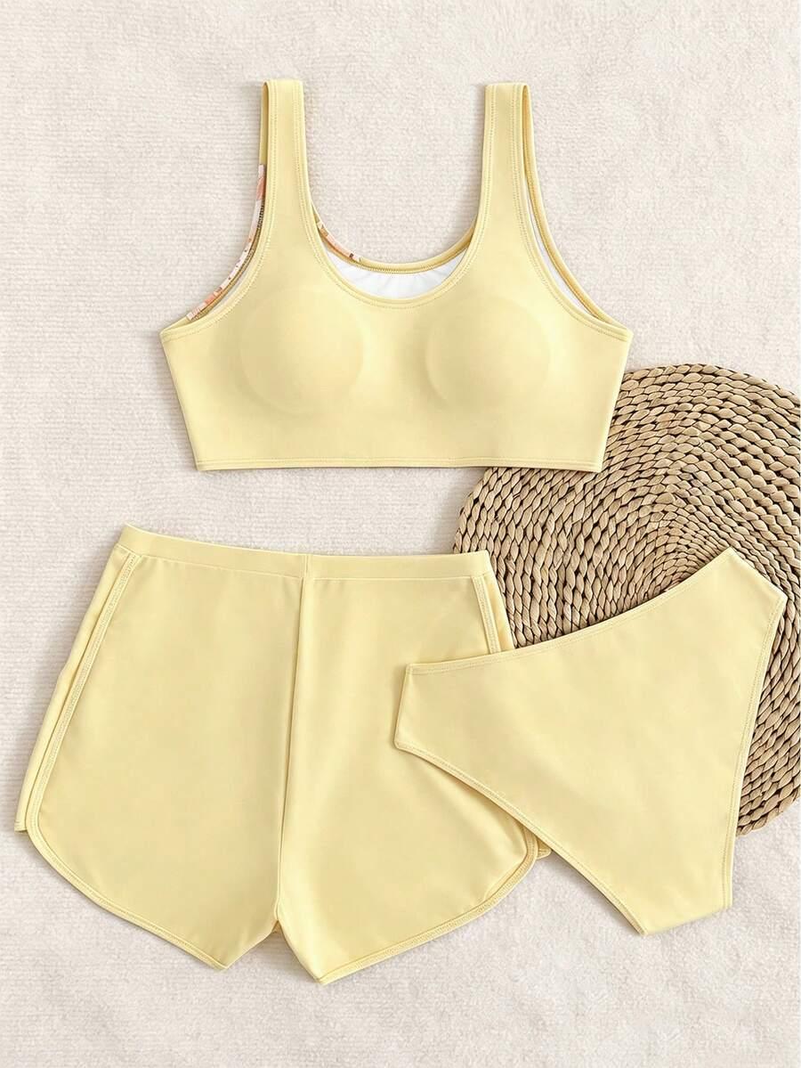 SHEIN TRZYCZĘŚCIOWY STRÓJ KĄPIELOWY S09__152-158