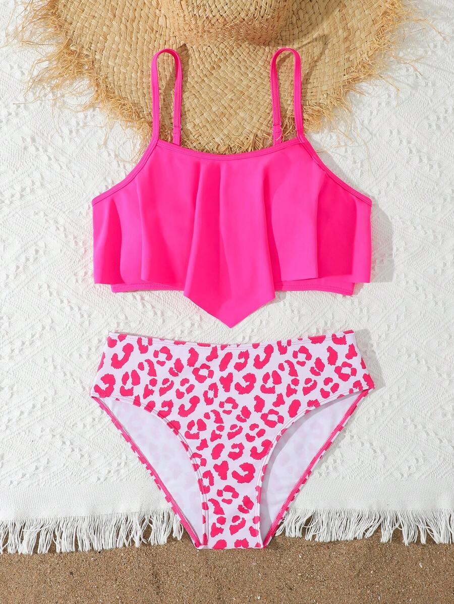 SHEIN DWUCZĘŚCIOWY STRÓJ KĄPIELOWY ANIMAL PRINT S09__166-172