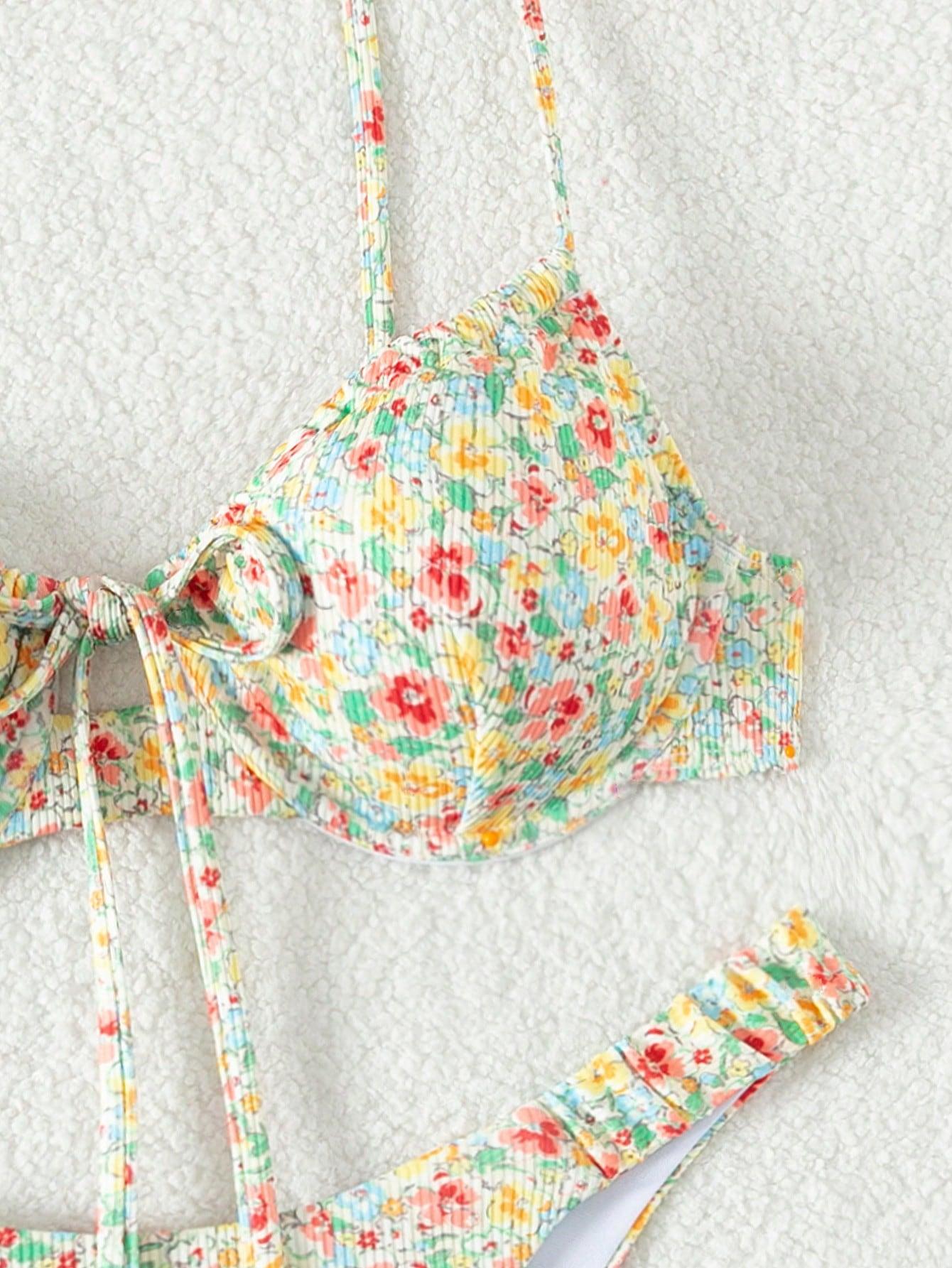 SHEIN DWUCZĘŚCIOWY STRÓJ KĄPIELOWY S09__L